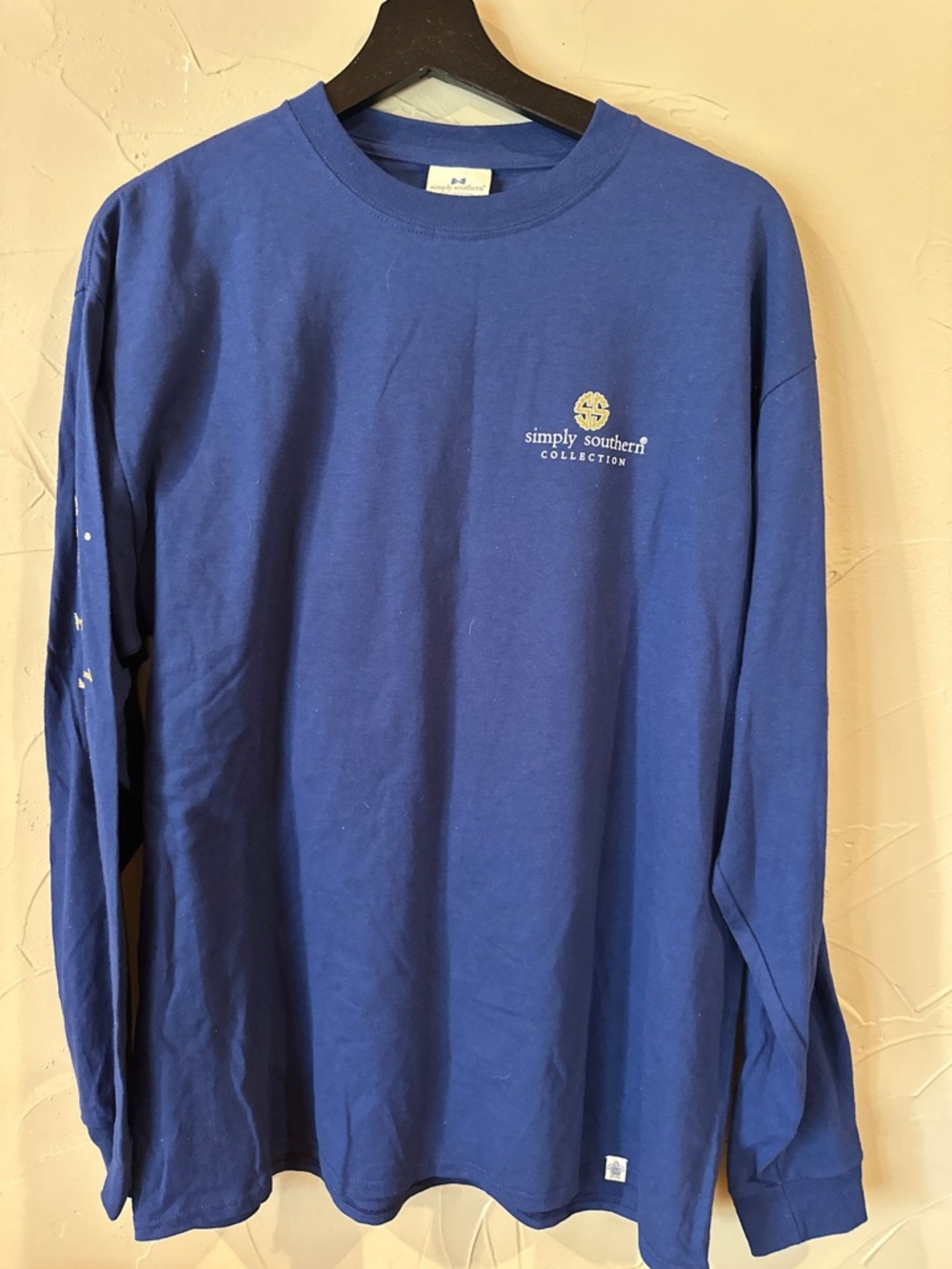 Simply Southern Women's Long Sleeve Tee - Royal Blue with Gold Logo